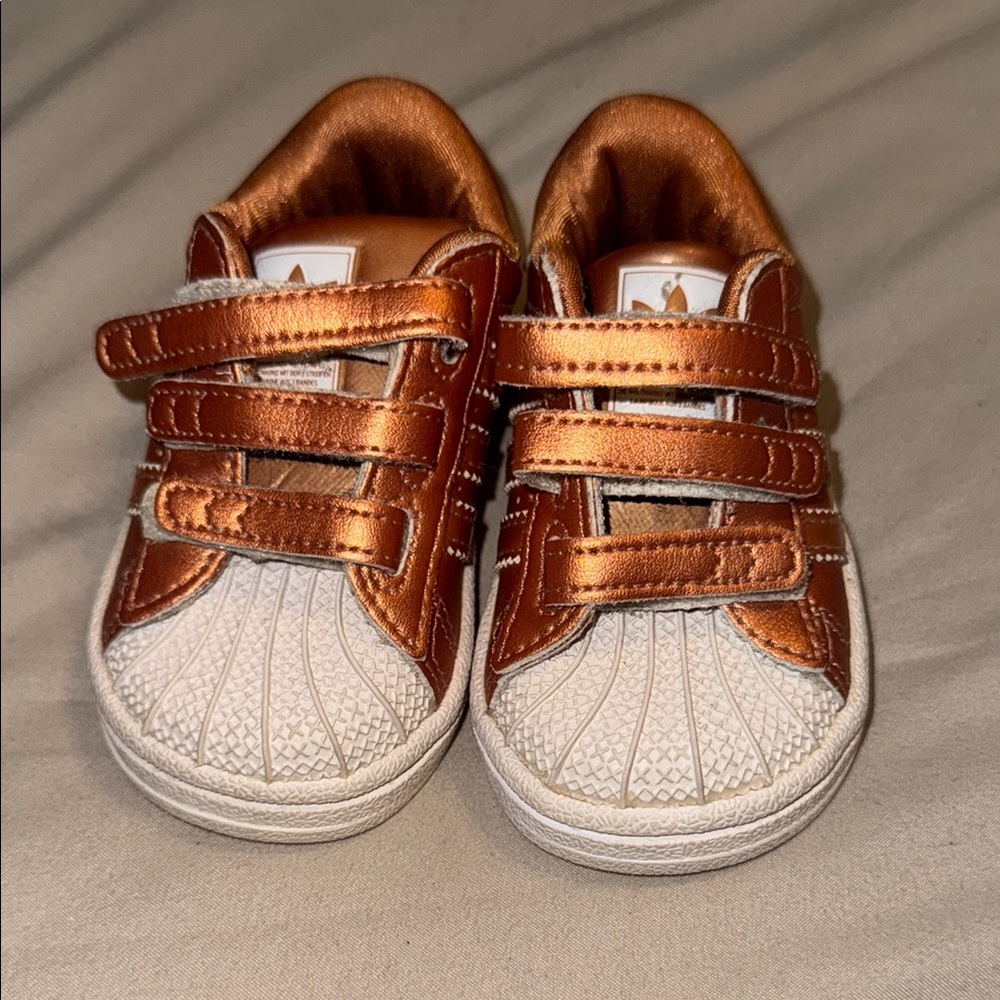 Adidas Kids' copper and White Sneakers